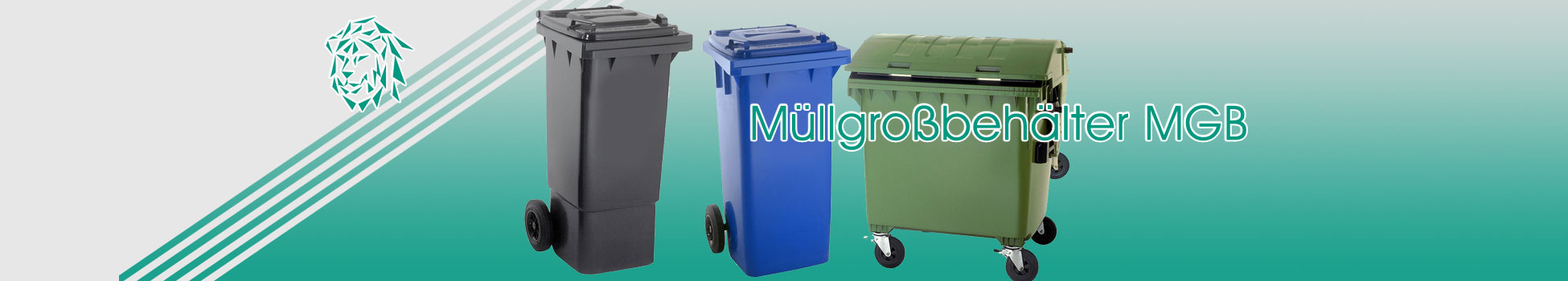 Müllgroßbehälter MGB, Abfallsammelbehälter, Abfallkörbe, Mülltonnen, Abfalleimer und Entsorgungsbehälter sind für die verschiedensten Arten der Abfallentsorgung geeignet